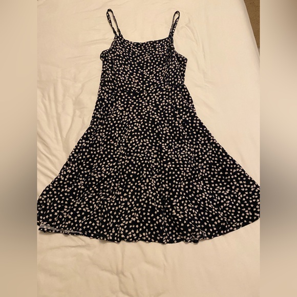 Navy Blue Floral Dress - Picture 1 of 2